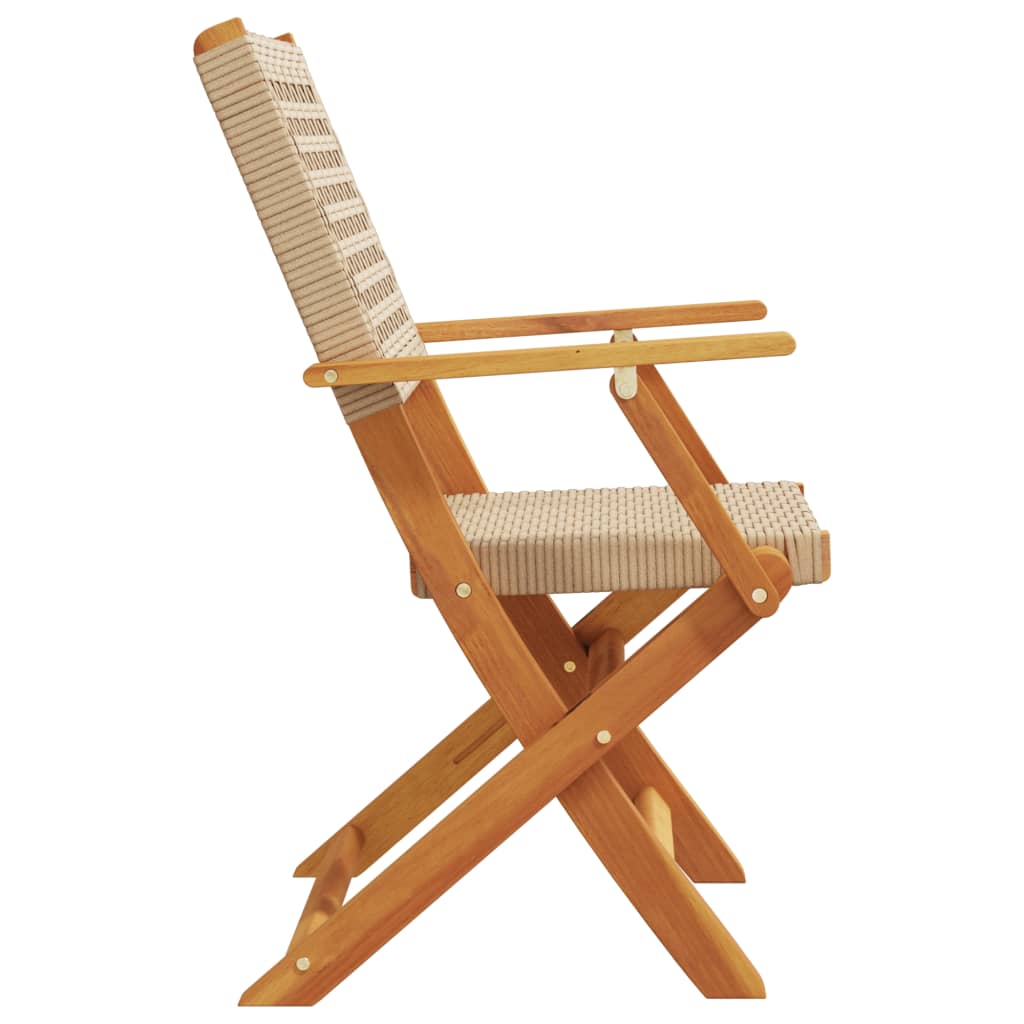 vidaXL Chaises de jardin lot de 2 beige bois massif d'acacia et rotin