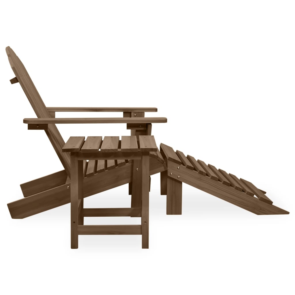 vidaXL Chaise de jardin Adirondack avec pouf et table Sapin Marron