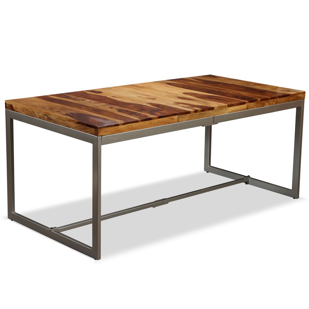 vidaXL Table de salle à manger Bois massif de Sesham et acier 180 cm