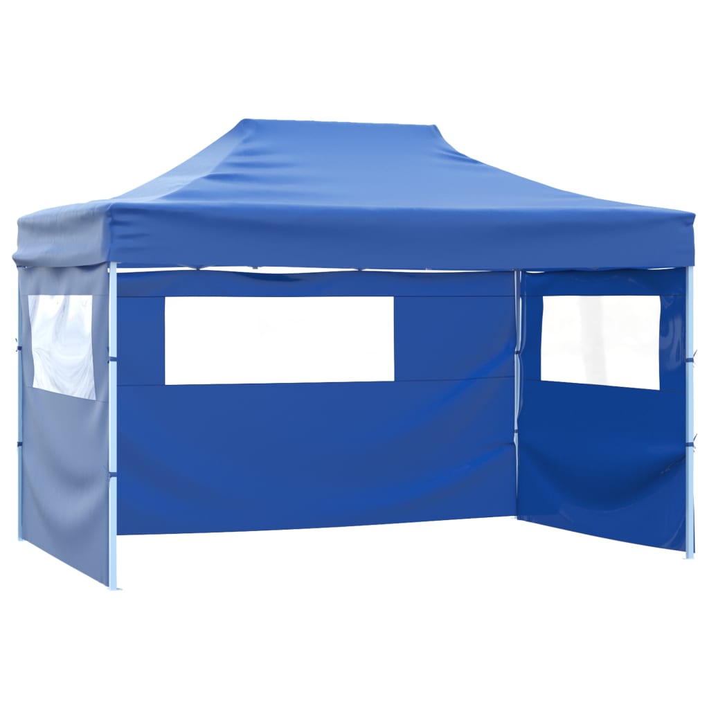 vidaXL Tente pliable avec 3 parois 3 x 4,5 m Bleu