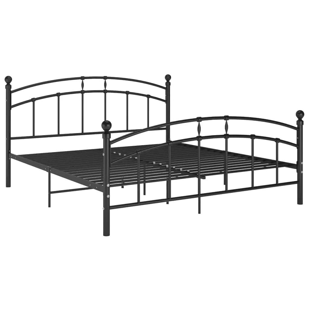 vidaXL Cadre de lit sans matelas noir métal 140x200 cm