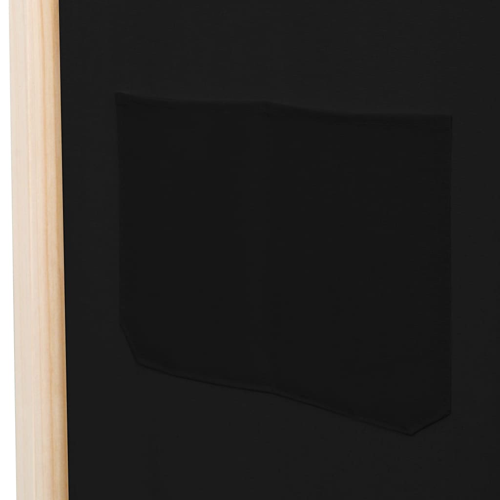 vidaXL Cloison de séparation 5 panneaux Noir 200 x 170 x 4 cm Tissu