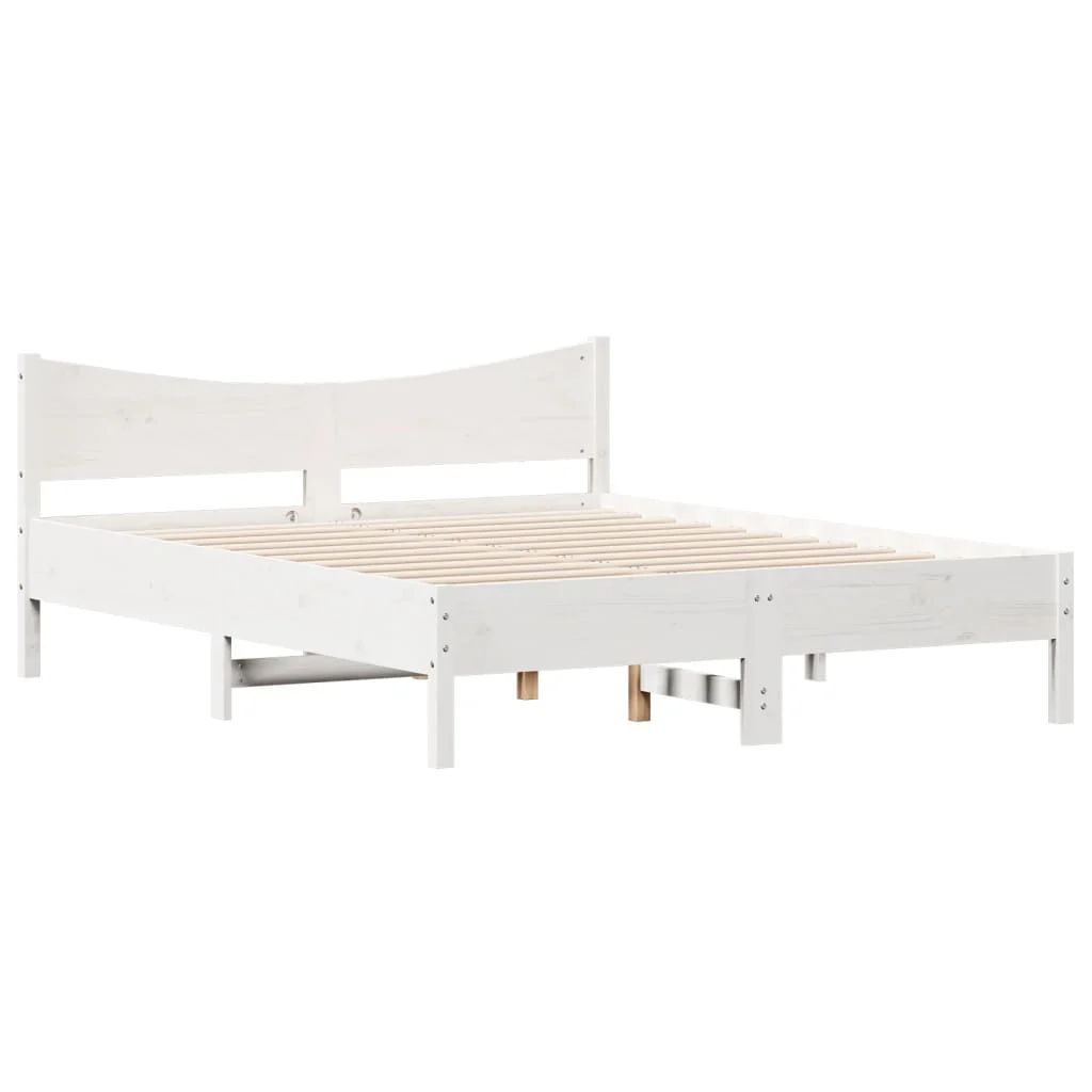 vidaXL Cadre de lit sans matelas blanc 150x200 cm bois de pin massif