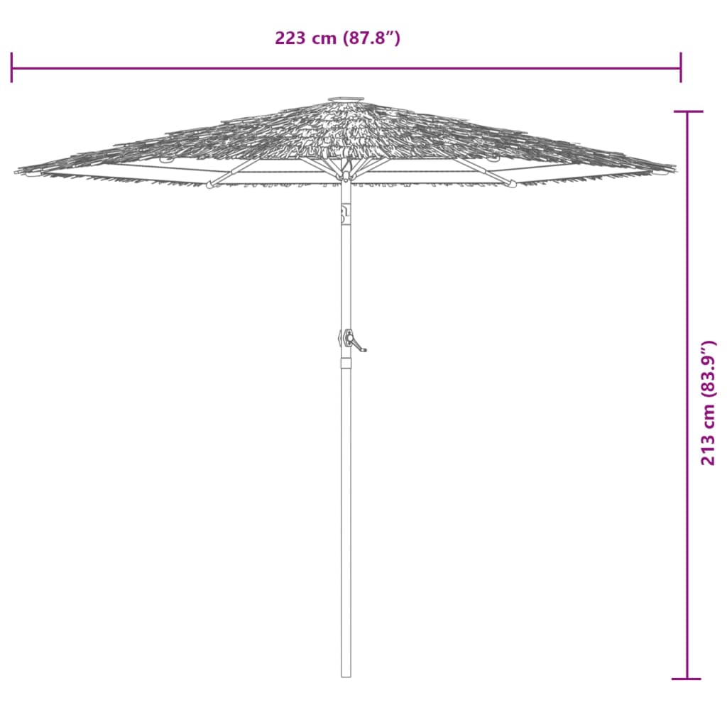 vidaXL Parasol de jardin avec mât en acier marron 223x223x213 cm