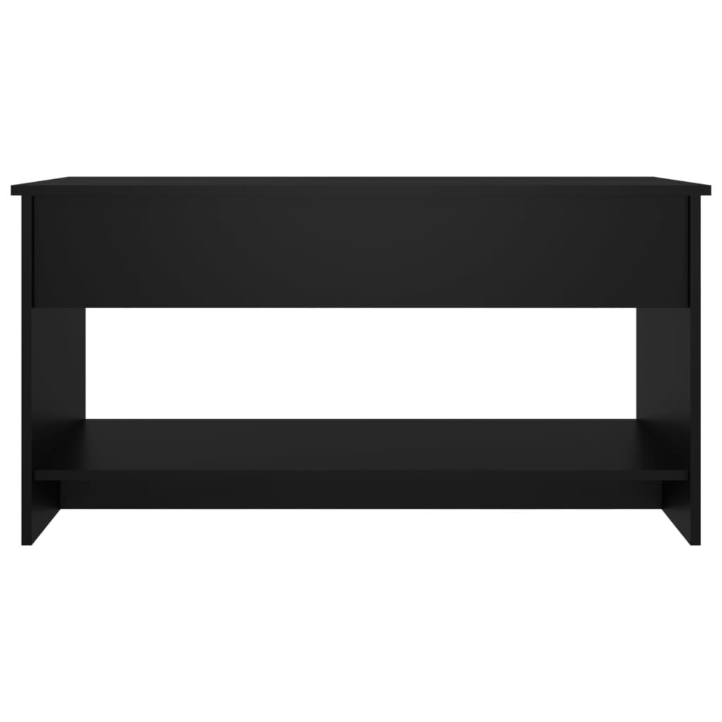 vidaXL Table basse Noir 102x50x52,5 cm Bois d'ingénierie