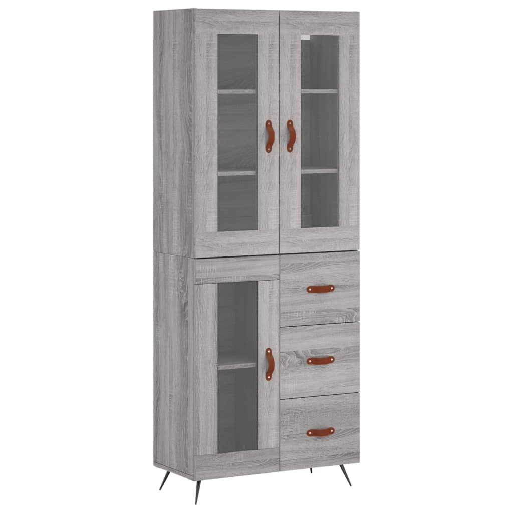 vidaXL Buffet haut Sonoma gris 69,5x34x180 cm Bois d'ingénierie