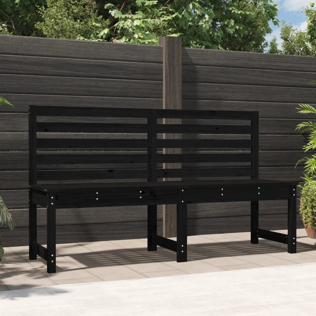 vidaXL Banc de jardin noir 157,5 cm bois massif de pin