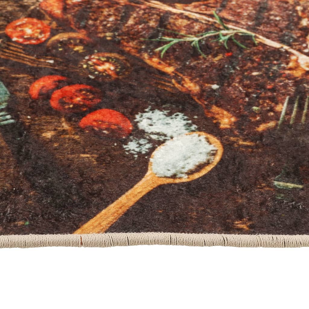 vidaXL Tapis de cuisine multicolore 60x180 cm lavable antidérapant