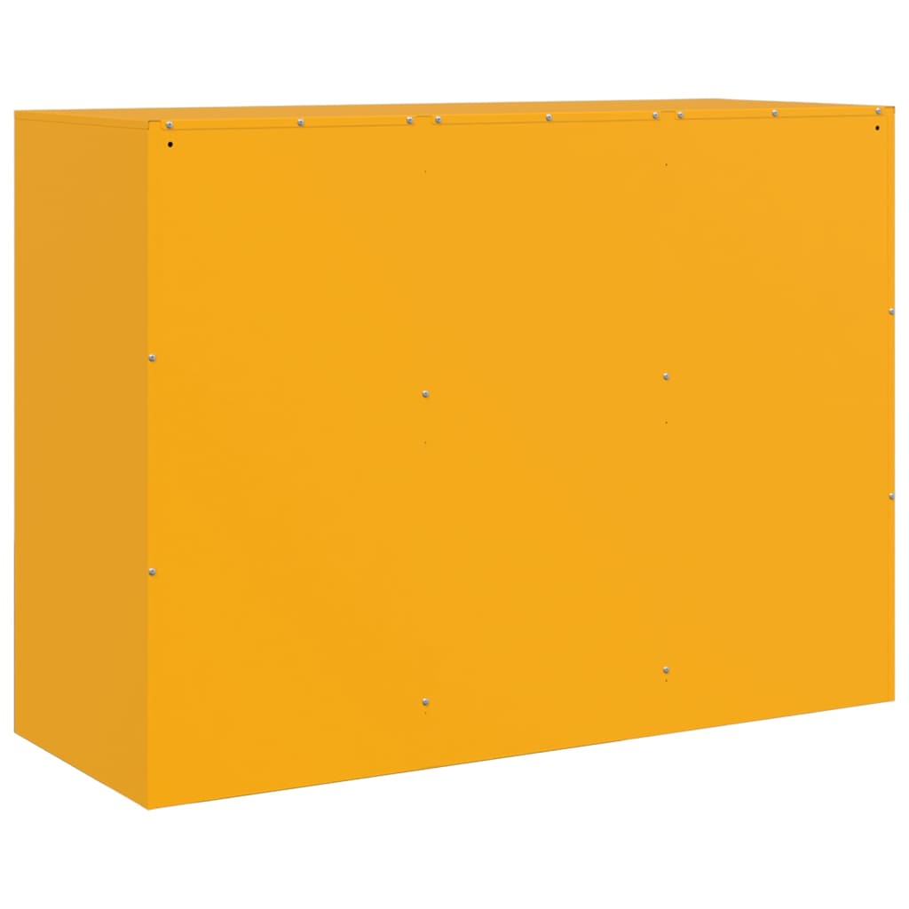 vidaXL Buffet jaune moutarde 99x39x73 cm acier