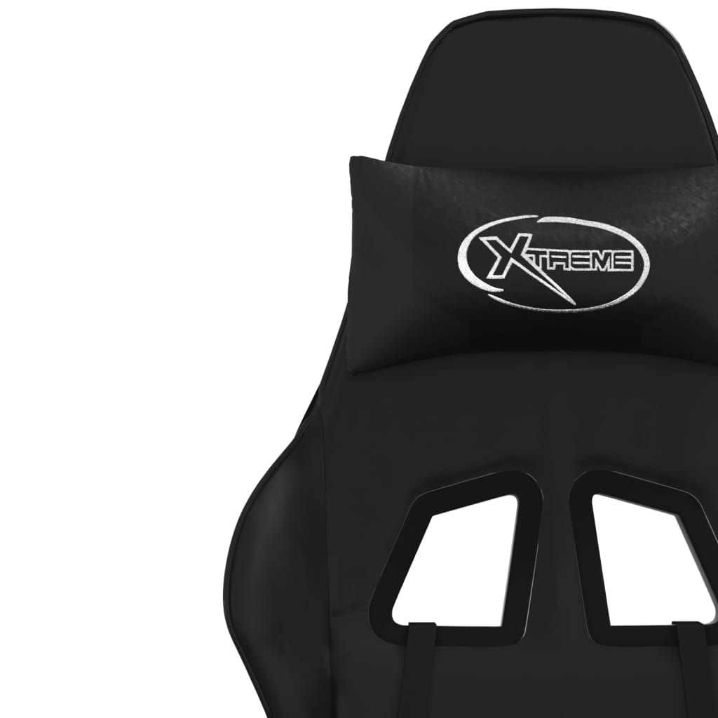 vidaXL Chaise de jeu de massage avec repose-pied Noir Similicuir