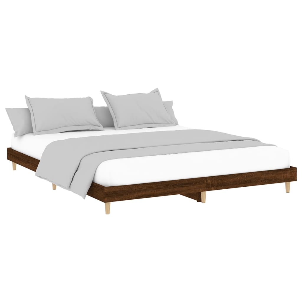 vidaXL Cadre de lit sans matelas chêne marron 140x200 cm