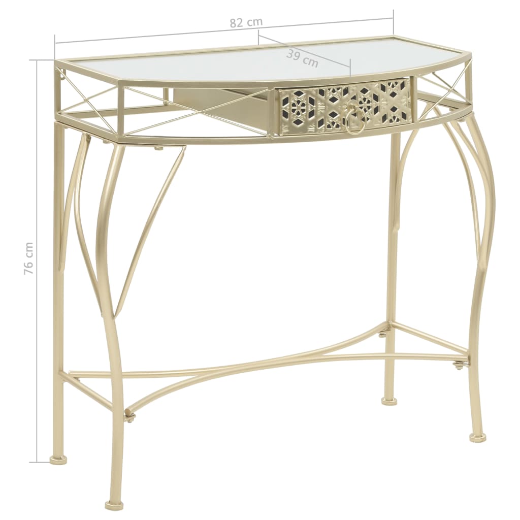 vidaXL Table d'appoint Style français Métal 82 x 39 x 76 cm Doré