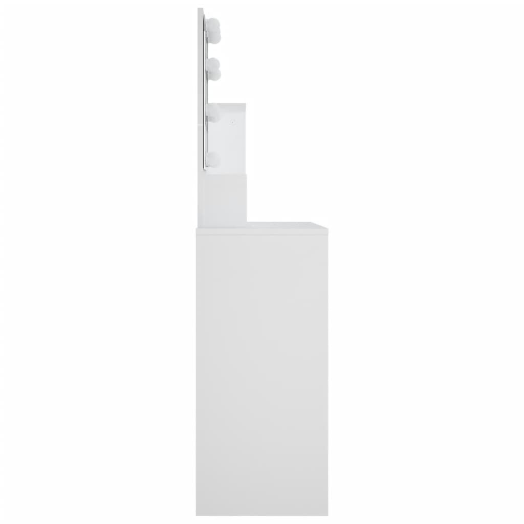 vidaXL Coiffeuse avec LED Blanc 86,5x35x136 cm