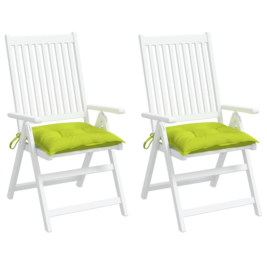 vidaXL Coussins de chaise lot de 2 vert brillant 50x50x7 cm