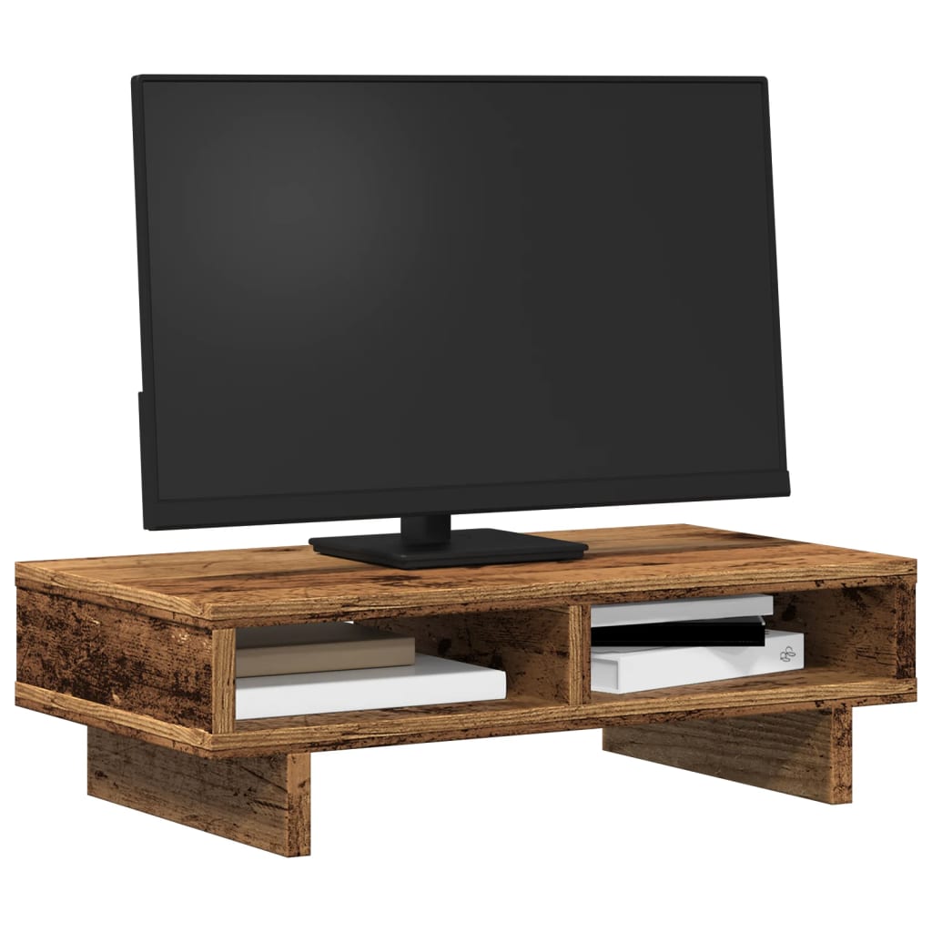 vidaXL Support de moniteur vieux bois 50x27x15 cm bois d'ingénierie