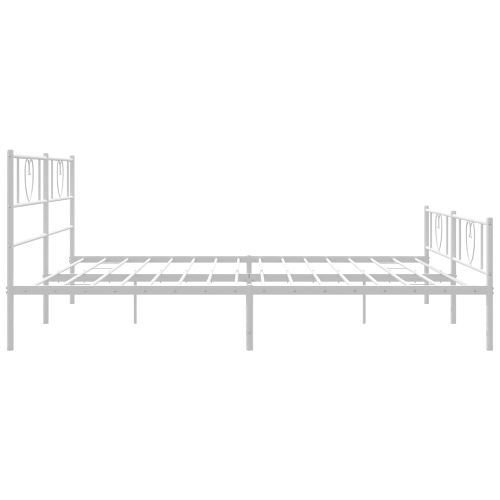 vidaXL Cadre de lit métal sans matelas et pied de lit blanc 193x203 cm