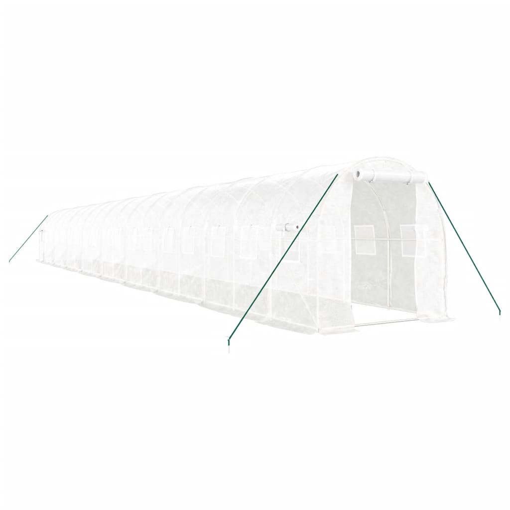 vidaXL Serre avec cadre en acier blanc 36 m² 18x2x2 m