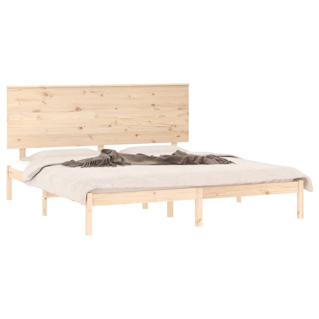vidaXL Cadre de lit bois massif 150x200 cm très grand