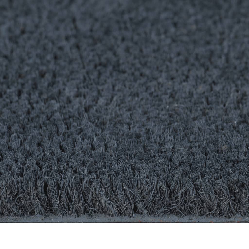 vidaXL Tapis de porte gris foncé 90x150 cm fibre de coco touffeté