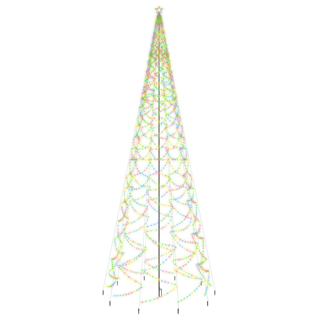 vidaXL Sapin de Noël avec piquet 3000 LED Colorées 800 cm