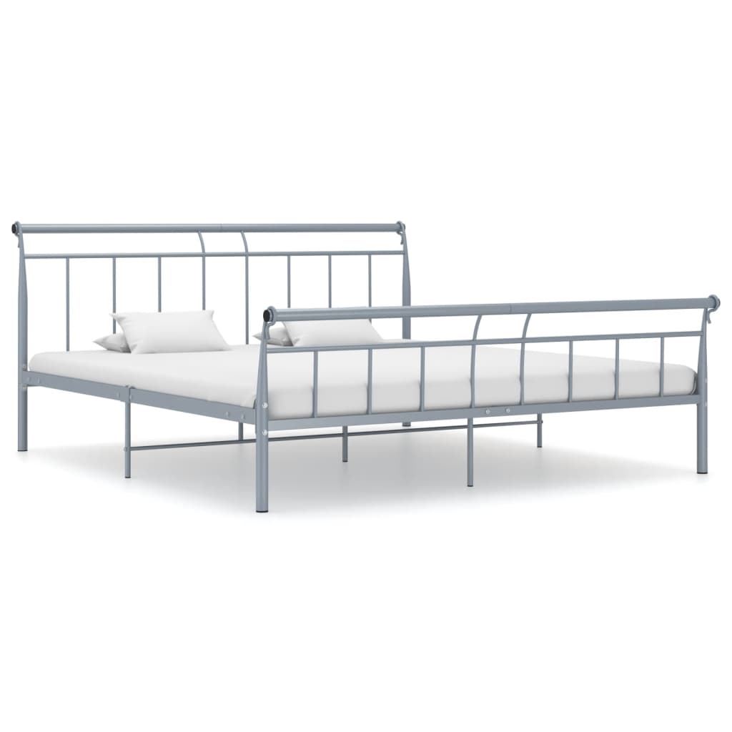 vidaXL Cadre de lit sans matelas gris métal 180x200 cm