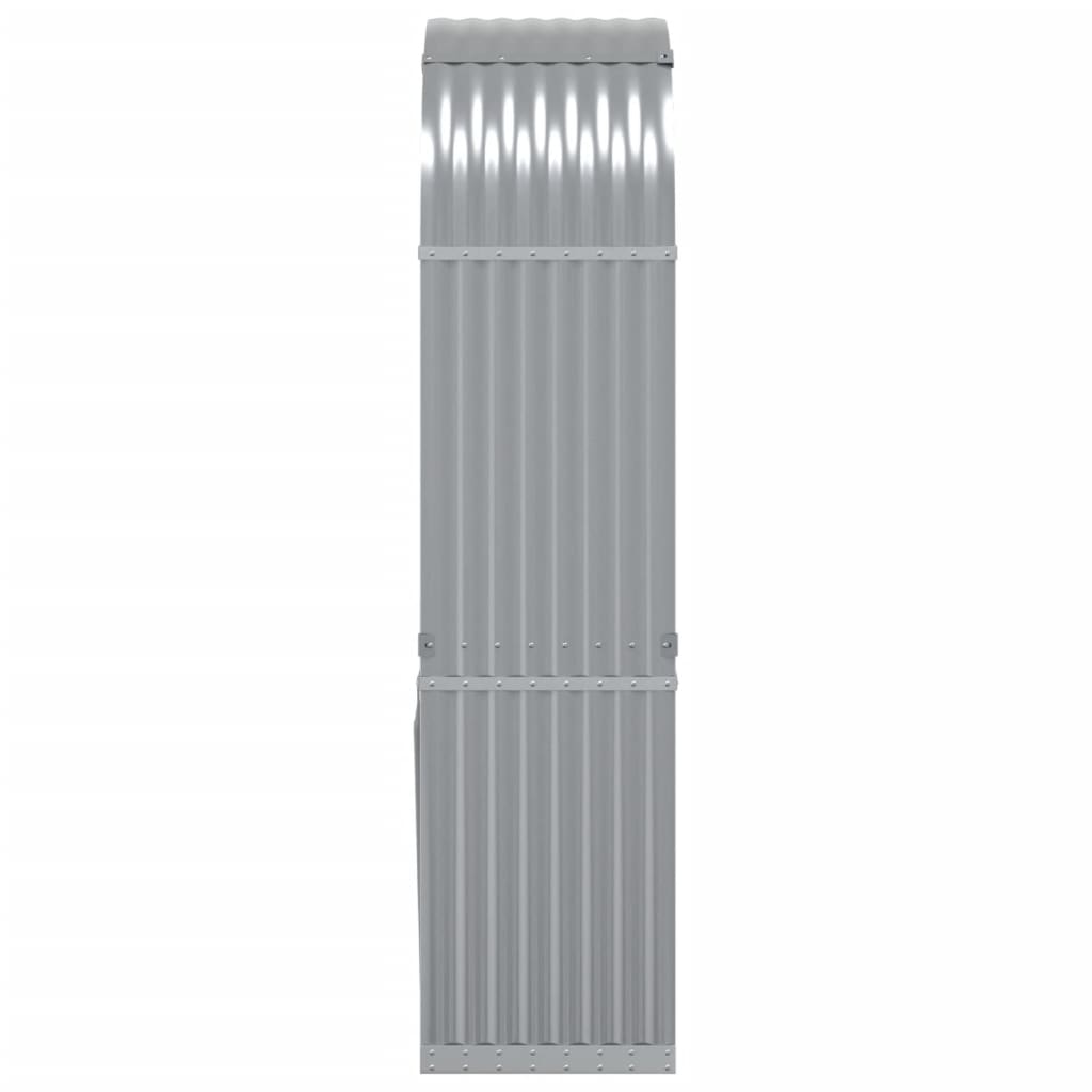 vidaXL Porte-bûches gris clair 80x45x190 cm acier galvanisé