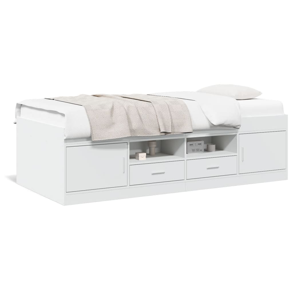 vidaXL Lit de jour avec tiroirs sans matelas blanc 75x190 cm