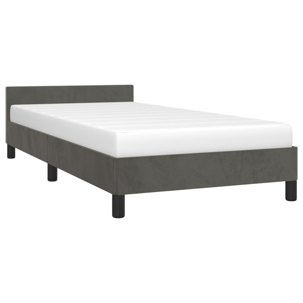 vidaXL Cadre de lit sans matelas gris foncé 80x200 cm velours