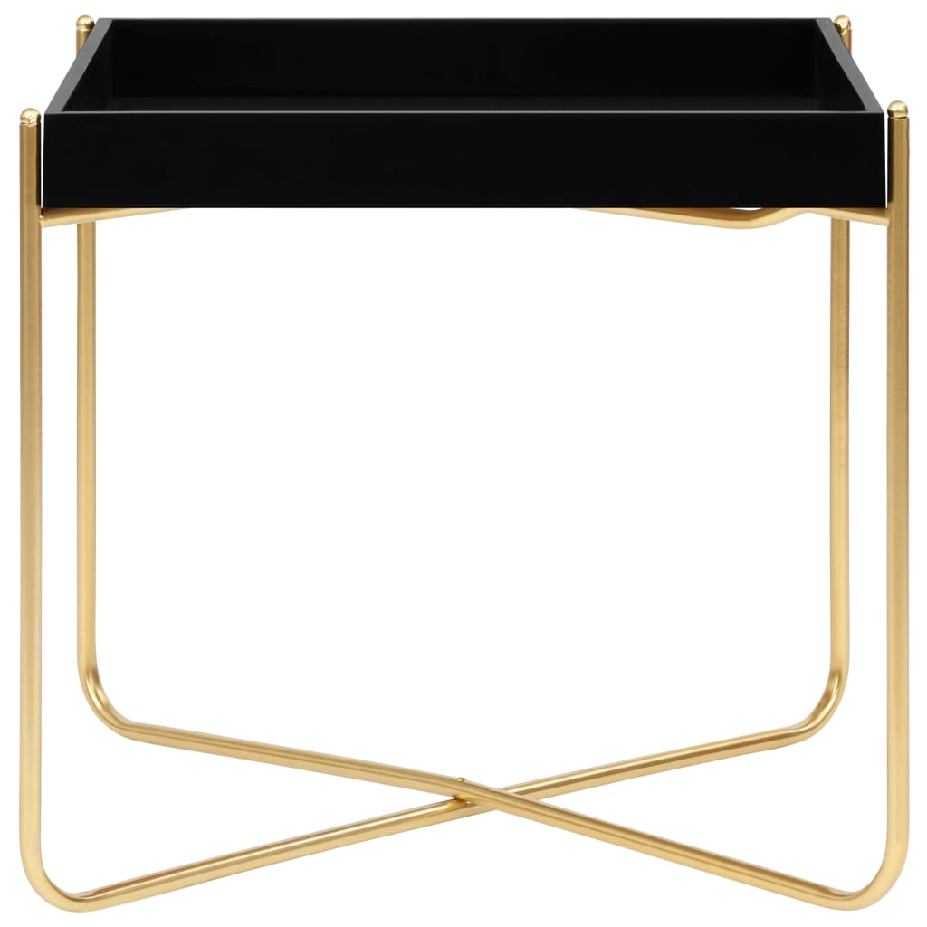 vidaXL Table d'appoint Noir et doré 38x38x38,5 cm MDF
