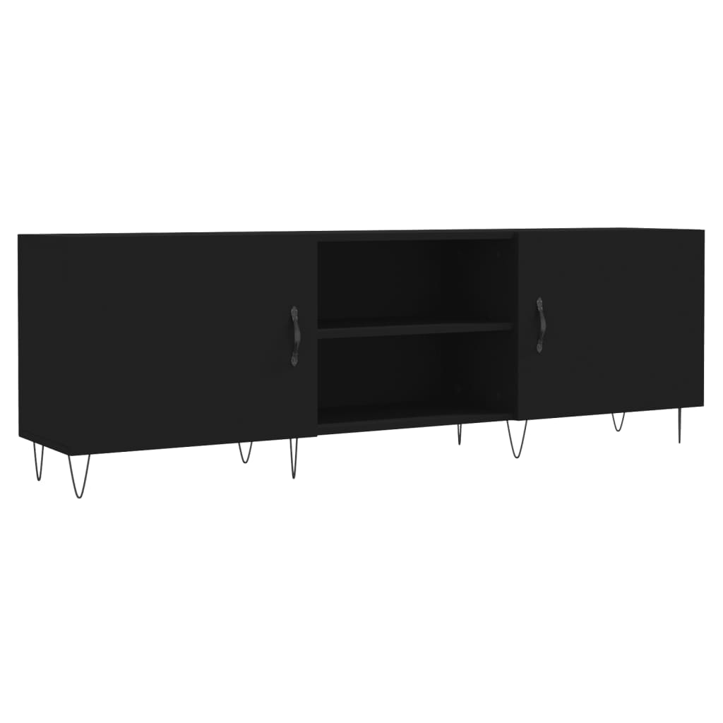 vidaXL Meuble TV noir 150x30x50 cm bois d'ingénierie