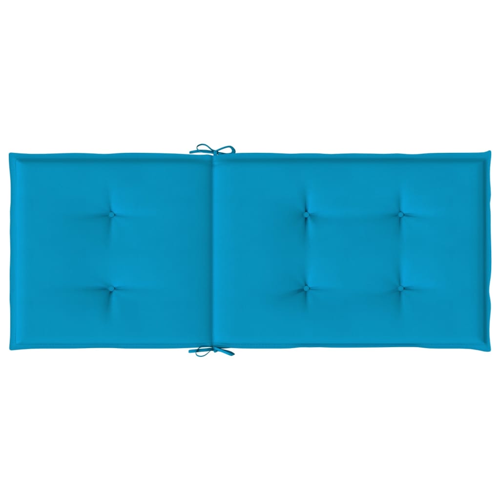 vidaXL Coussins de chaise de jardin à dossier haut lot de 6 bleu tissu
