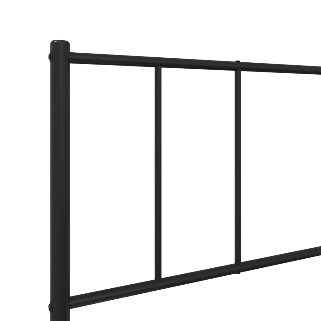 vidaXL Cadre de lit métal sans matelas avec pied de lit noir 100x190cm