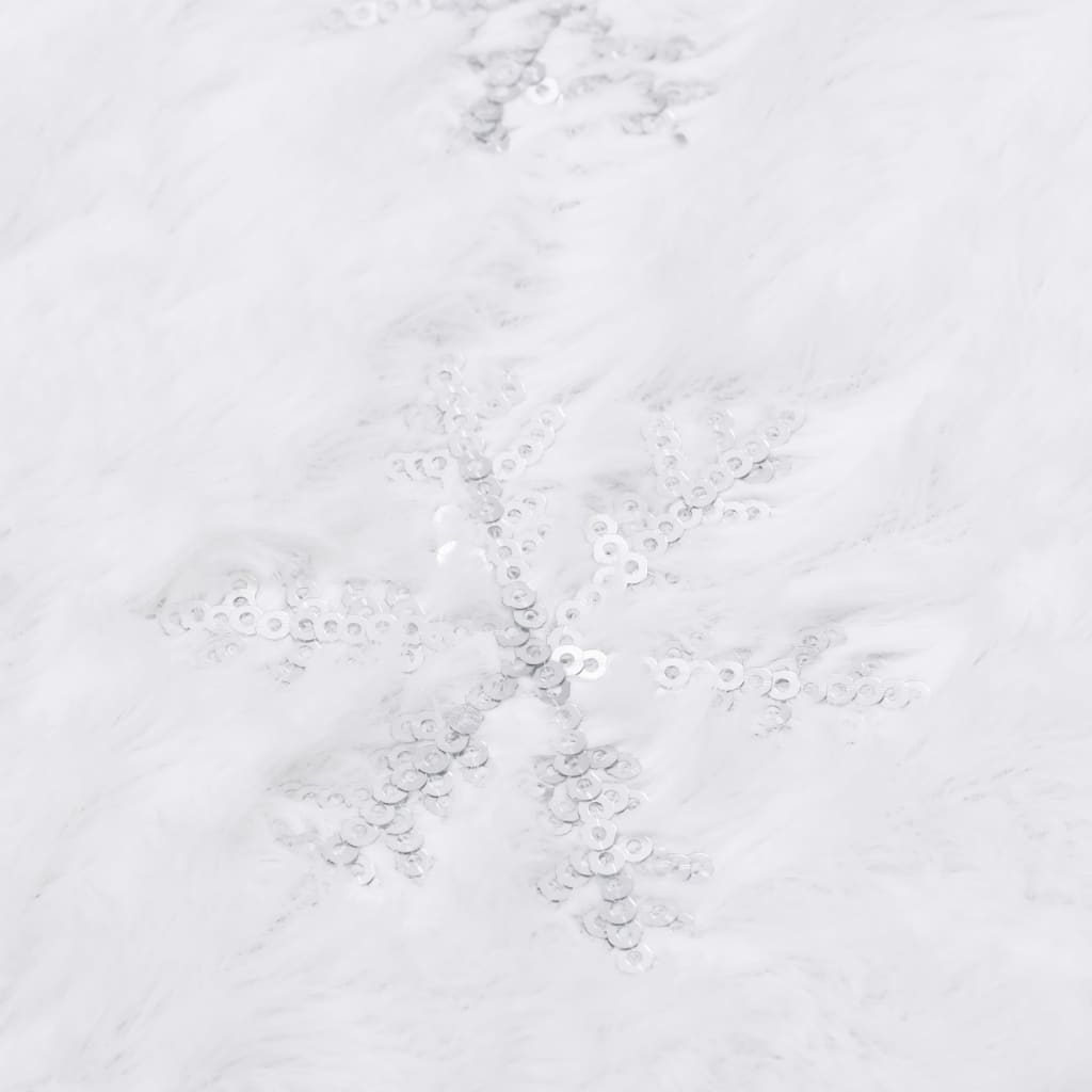 vidaXL Jupe de sapin de Noël de luxe Blanc 150 cm Fausse fourrure