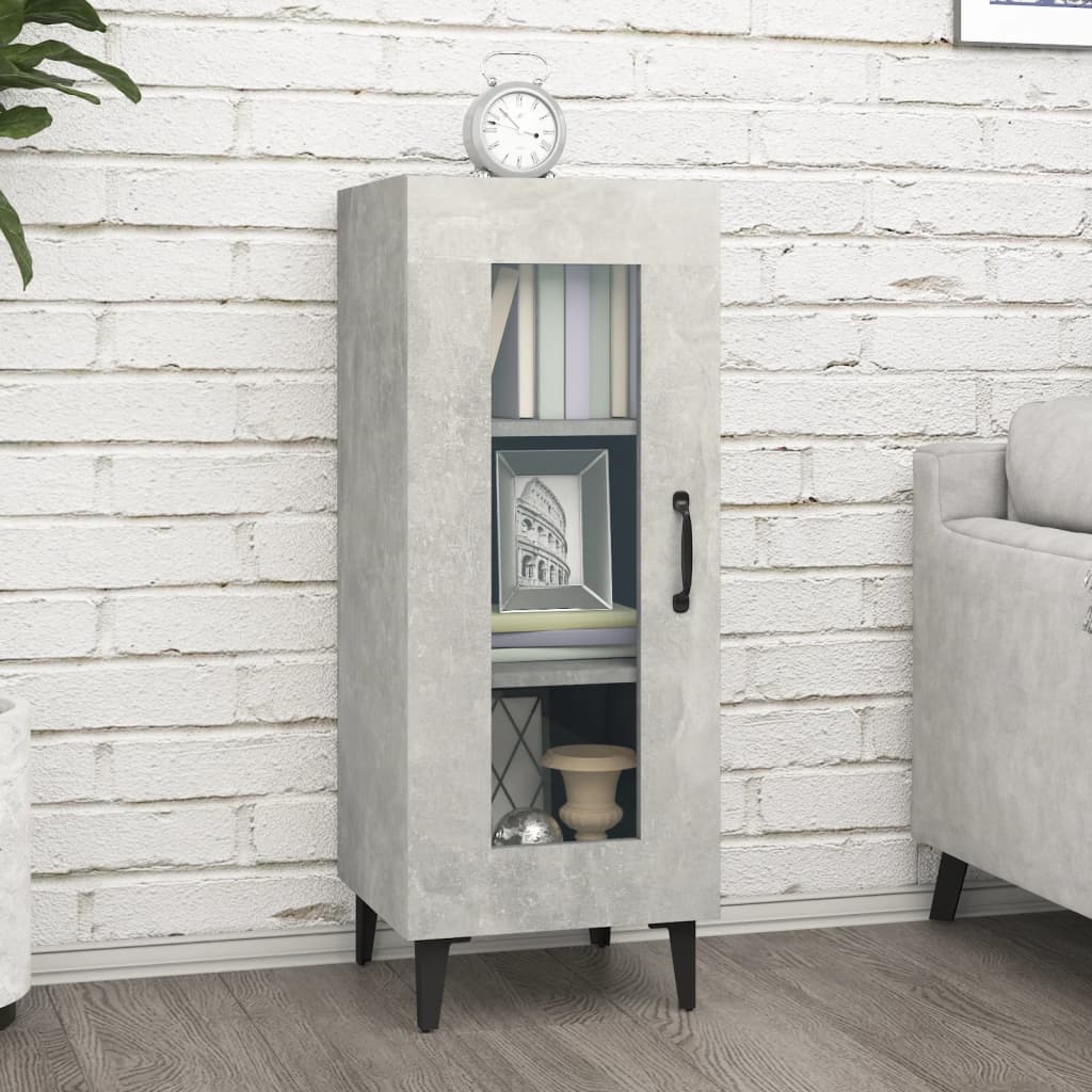 vidaXL Buffet Gris béton 34,5x34x90 cm Bois d'ingénierie