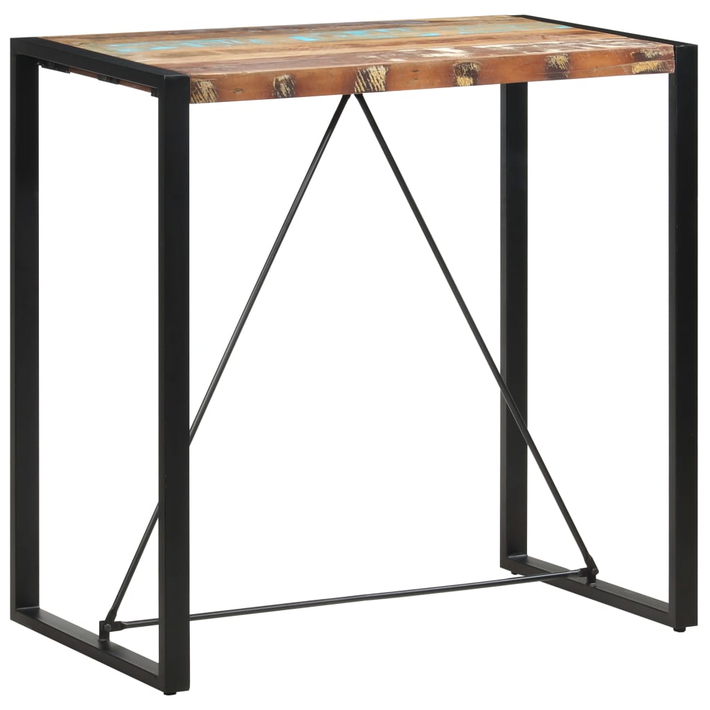 vidaXL Table de bar 110x60x110 cm Bois massif de récupération