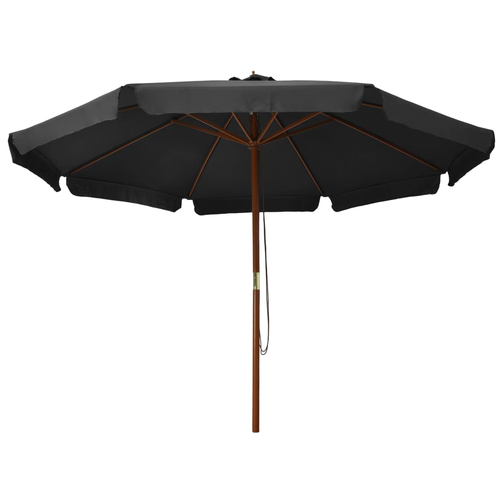 vidaXL Parasol d'extérieur avec mât en bois 330 cm Anthracite