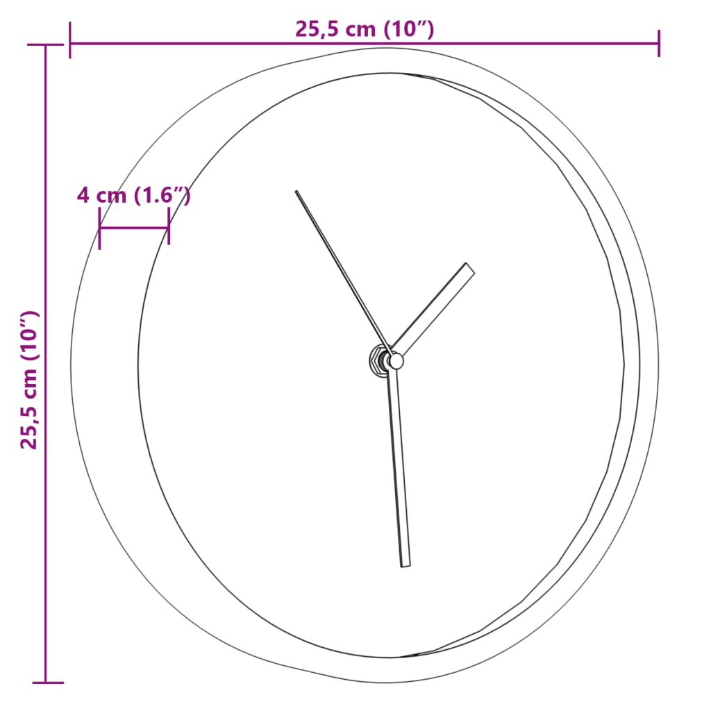 vidaXL Horloge murale bleu Ø25,5 cm polystyrène et verre