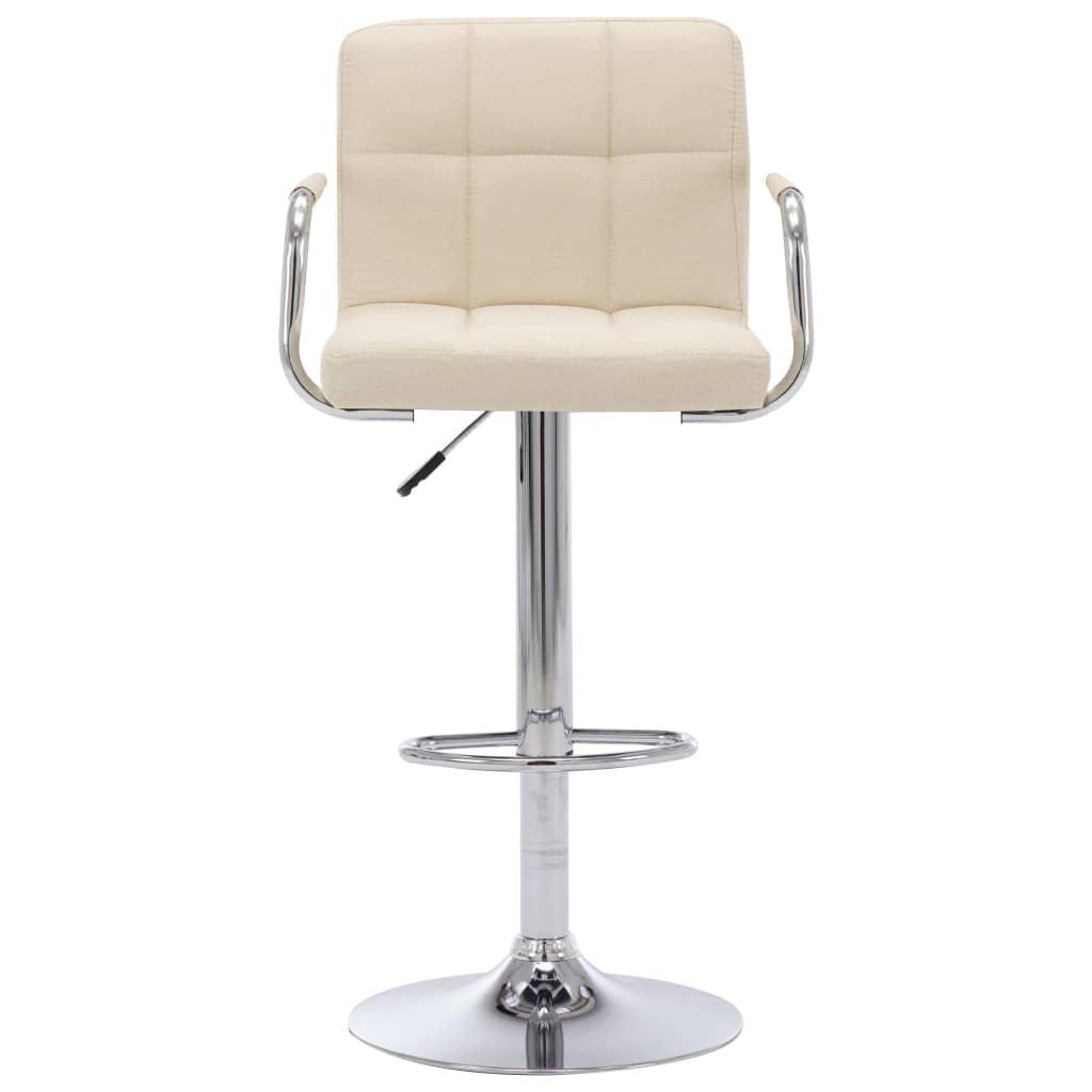 vidaXL Chaise de bar Crème Tissu