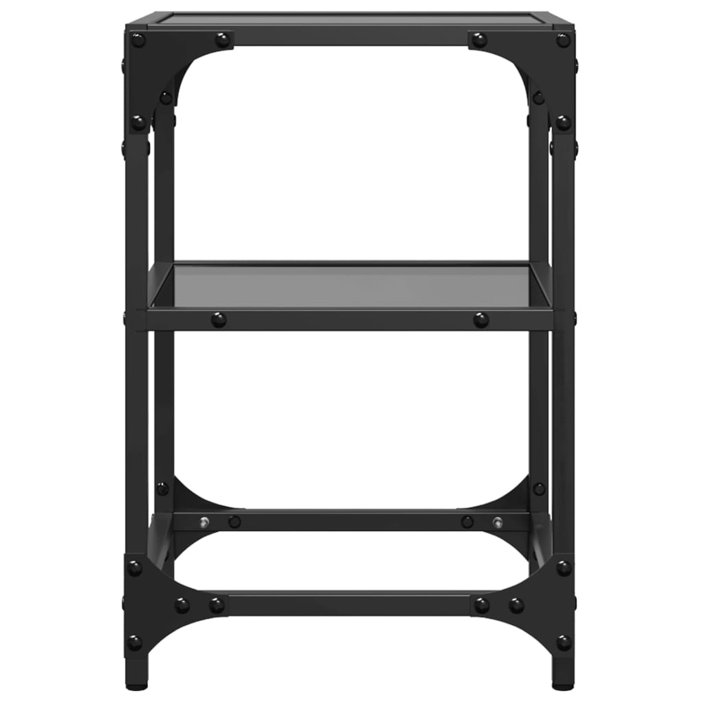 vidaXL Tables basses avec dessus en verre noir 2 pcs 30x30x45 cm acier