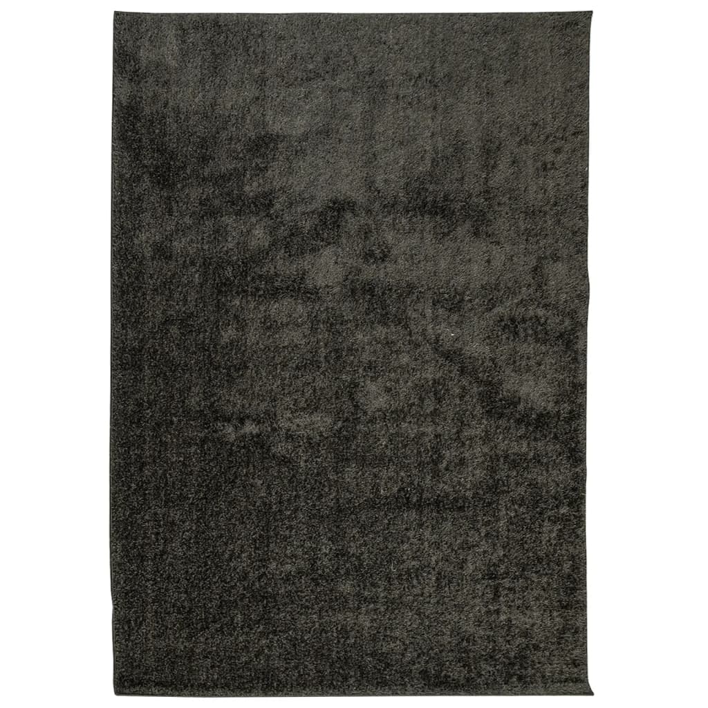 vidaXL Tapis ISTAN à poils longs aspect brillant anthracite 160x230 cm