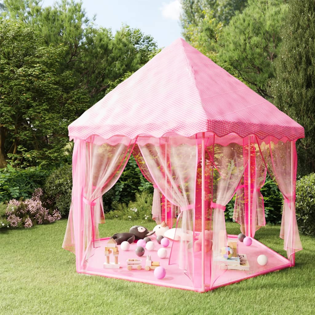 vidaXL Tente de jeu princesse avec 250 balles Rose 133x140 cm