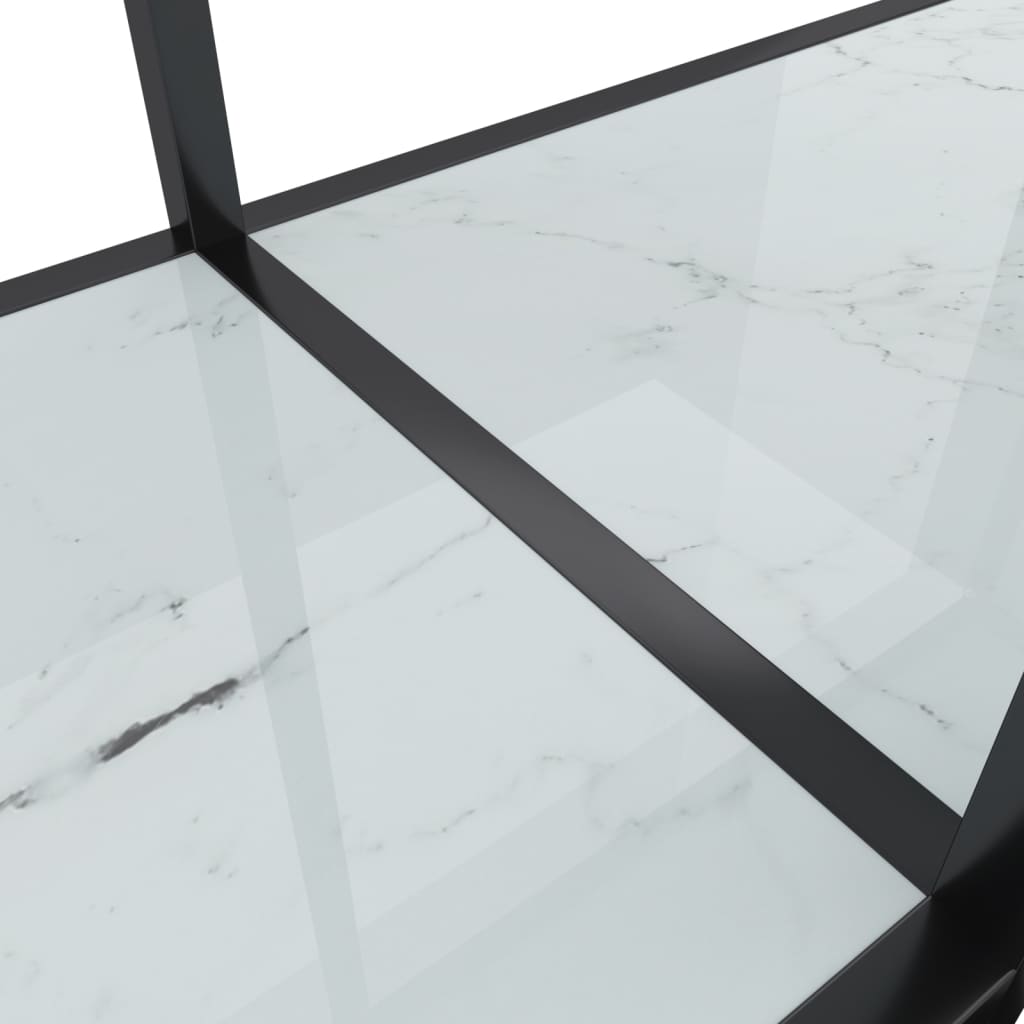 vidaXL Table console Blanc 140x35x75,5 cm Verre trempé