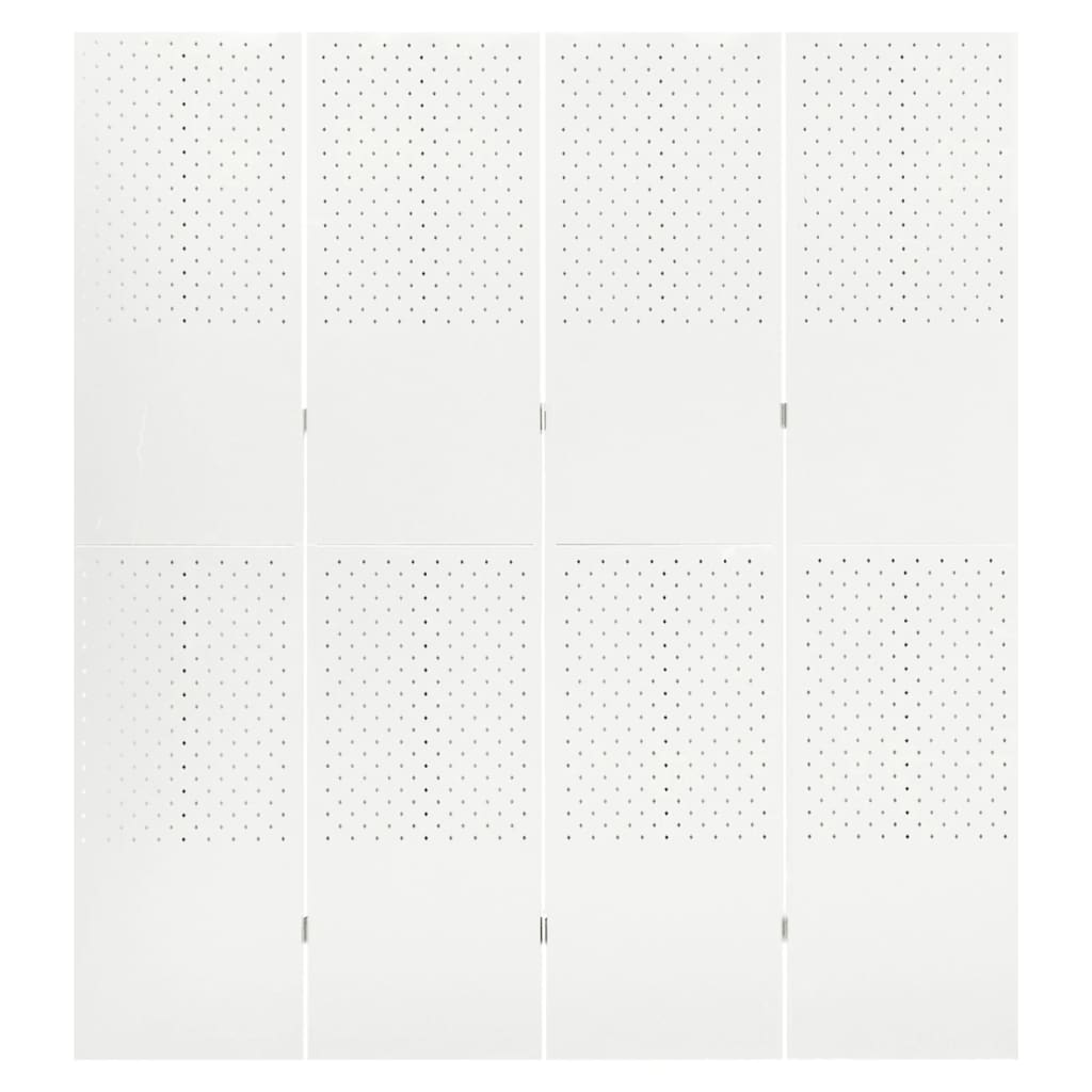 vidaXL Cloison de séparation 4 panneaux Blanc 160x180 cm Acier