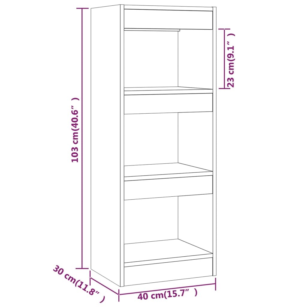 vidaXL Bibliothèque/Séparateur de pièce Chêne marron Bois d'ingénierie