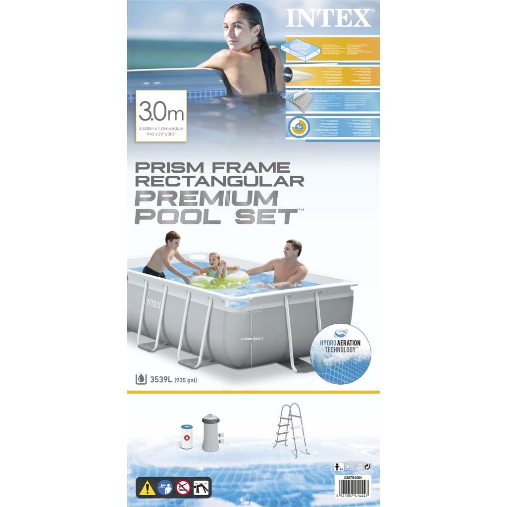 Intex Ensemble de piscine Prism Frame rectangulaire 300x175x80 cm