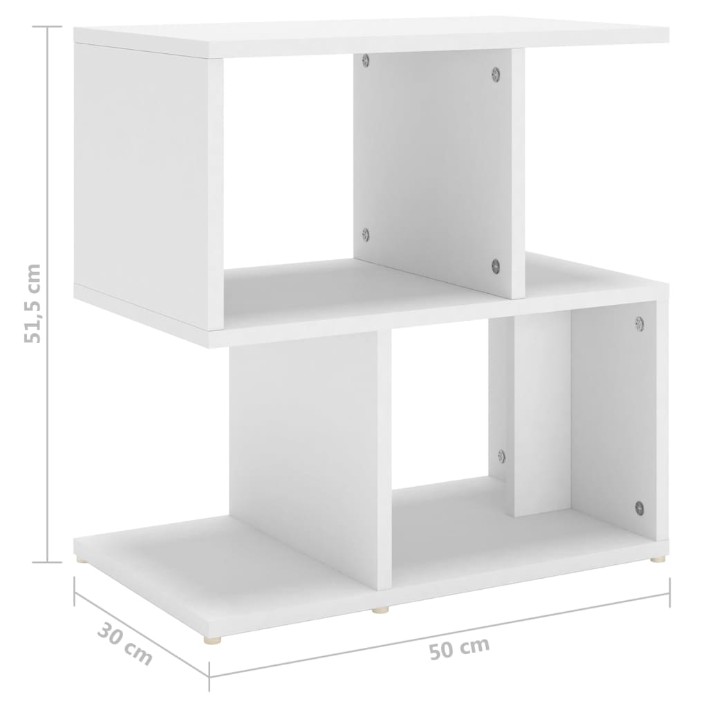 vidaXL Table de chevet blanc 50x30x51,5 cm bois d'ingénierie