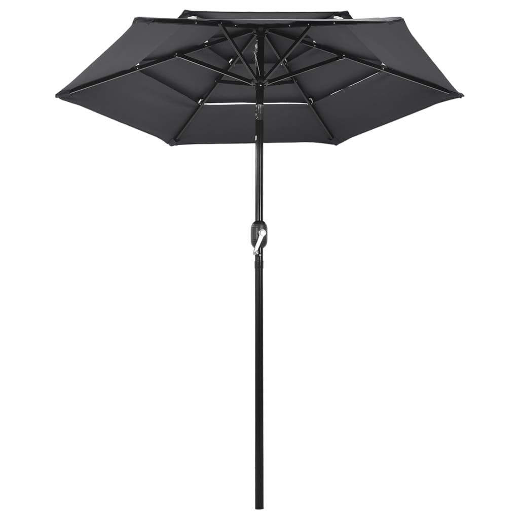 vidaXL Parasol de jardin à 3 niveaux avec mât en aluminium anthracite