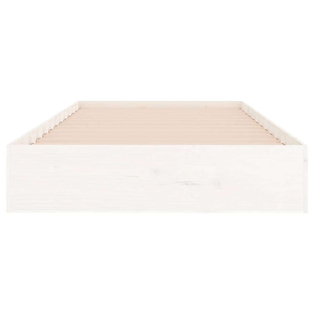 vidaXL Cadre de lit blanc bois massif 90x200 cm