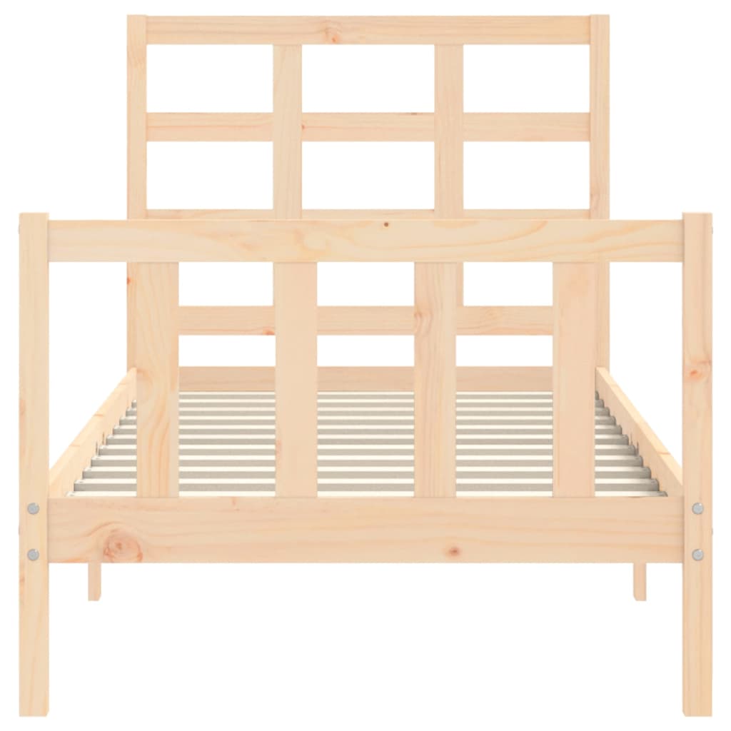 vidaXL Cadre de lit avec tête de lit 90x200 cm bois massif