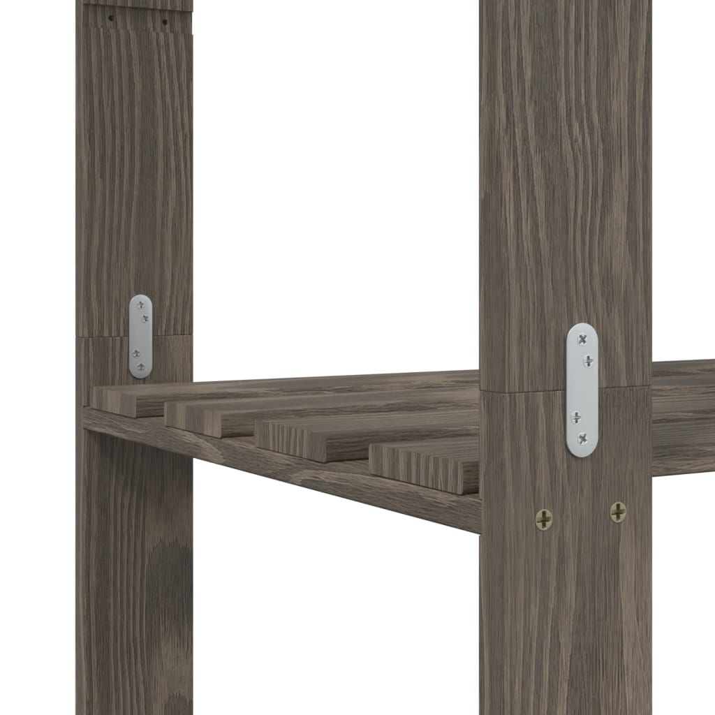 vidaXL Support de rangement à 3 niveaux gris 80x38x90 cm bois de pin